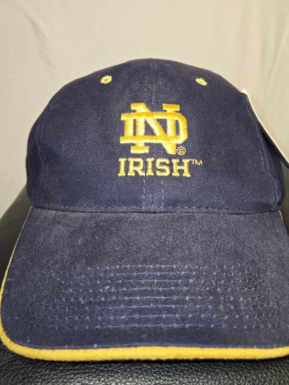 Vtg University of Notre Dame Hat Cap Fighting Irish Blue Yellow NCAA NWT